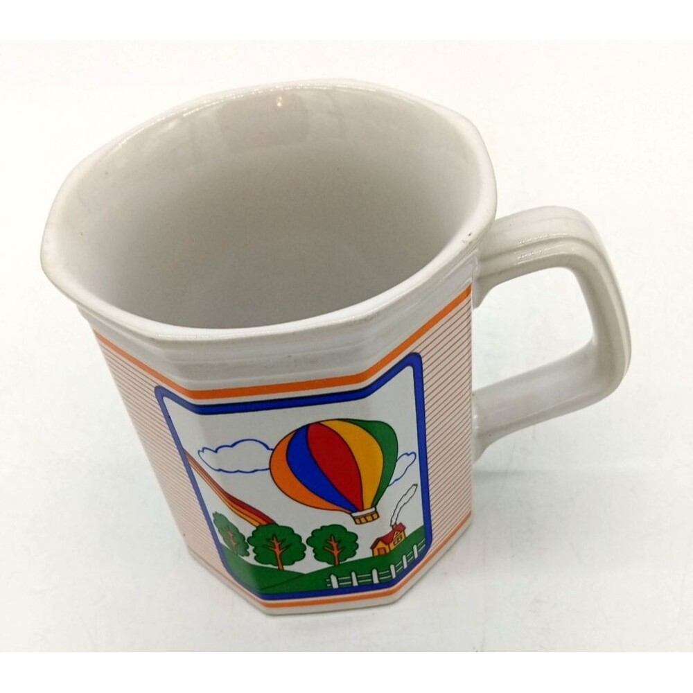 Vintage Otagiri Hot Air Balloon Octagon Shaped Coffee Mug